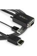 Obrázok pre StarTech.com VGA2HDMM2M adaptér k video kabelům 2 m USB Type-A + VGA (D-Sub) HDMI Typ A (standardní) Černá