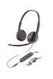 Obrázok pre HP Poly Stereofonní náhlavní souprava Poly Blackwire 3225 USB-C + 3,5mm konektor + adaptér USB-C/A