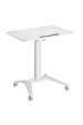 Obrázok pre Maclean MC-453 W Mobile Laptop Desk with Pneumatic Height Adjustment, Laptop Table with Wheels, 80 x 52 cm, Max. 8 kg, Height Adjustable Max. 109 cm (White)