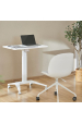 Obrázok pre Maclean MC-453 W Mobile Laptop Desk with Pneumatic Height Adjustment, Laptop Table with Wheels, 80 x 52 cm, Max. 8 kg, Height Adjustable Max. 109 cm (White)