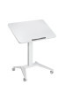 Obrázok pre Maclean MC-453 W Mobile Laptop Desk with Pneumatic Height Adjustment, Laptop Table with Wheels, 80 x 52 cm, Max. 8 kg, Height Adjustable Max. 109 cm (White)