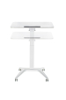 Obrázok pre Maclean MC-453 W Mobile Laptop Desk with Pneumatic Height Adjustment, Laptop Table with Wheels, 80 x 52 cm, Max. 8 kg, Height Adjustable Max. 109 cm (White)