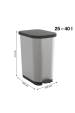 Obrázok pre ROTHO Ribo Silver - odpadkový koš s pedálem – 35l