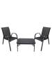 Obrázok pre Extralink Black Forest Garden Furniture Set, Textilene Two Chairs + Black Table sada venkovního nábytku Černá