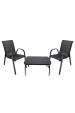Obrázok pre Extralink Black Forest Garden Furniture Set, Textilene Two Chairs + Black Table sada venkovního nábytku Černá