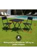 Obrázok pre Extralink Small Black Forest Garden Furniture Set, Two Chairs + Black Table sada venkovního nábytku Černá