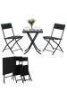 Obrázok pre Extralink Small Black Forest Garden Furniture Set, Two Chairs + Black Table sada venkovního nábytku Černá