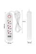 Obrázok pre Napájecí lišta Maclean, 3zásuvkový prodlužovací kabel + 3xUSB, 110-240V AC 50/60Hz, 2,1A max. 2500W, 1,5 m, bílá, MCE394 W