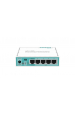 Obrázok pre Mikrotik RB750GR3 router zapojený do sítě Gigabit Ethernet Tyrkysová, Bílá