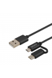 Obrázok pre Savio CL-128 USB kabel 1 m USB 2.0 USB A USB C/Micro-USB A Černá